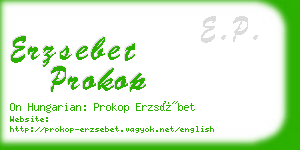 erzsebet prokop business card